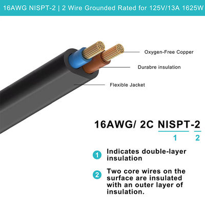 Cable di estensione di CPU PDU da NEMA 1-15P a NEMA 1-15R da maschio a femmina