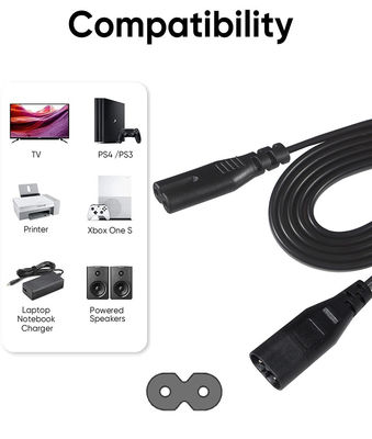0.8M C7 a C8 Corde di alimentazione 18AWG Giacca in PVC Certificato ROHS
