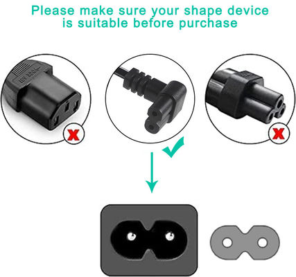Italia 2 Pin Ac Plug European Cable C7 Connector Extension Psu Laptop Power Cord Eu 2-PIN C7