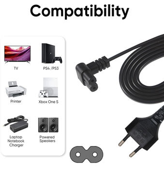 Italia 2 Pin Ac Plug European Cable C7 Connector Extension Psu Laptop Power Cord Eu 2-PIN C7