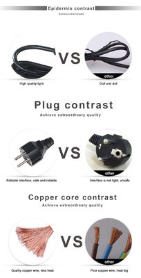 Cable di blocco industriale 3x1.5 mm Socket Eu 3Pin-C14 European Standard Ac Cord Iec Power Connector
