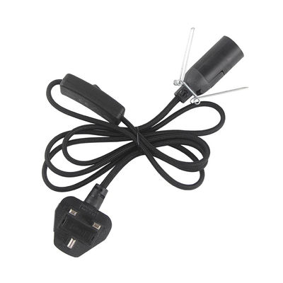 3A 5A British Fused 3 Pin Power Plug Cable di lampada a sale con 303 Inline Switch E14 Lamp holder OEM/ODM
