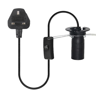 3A 5A British Fused 3 Pin Power Plug Cable di lampada a sale con 303 Inline Switch E14 Lamp holder OEM/ODM