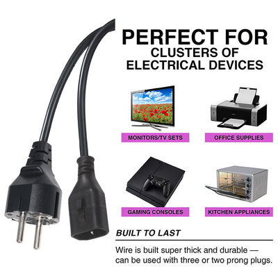 Eu 3Pin Schuko Male Plug Cee 77 PC Fornitura per l'allineatore per capelli Pannello montato Iec C14 Blocco