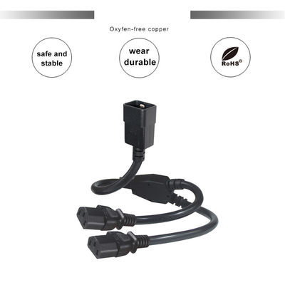 Outlet Y Splitter Power Socket Cable di estensione C20 Maschio a 2X C13 Connector femminile 0.75Mm 1.0Mm