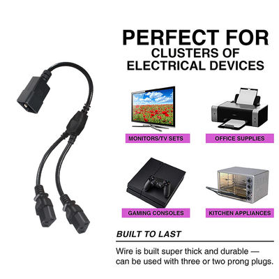 Outlet Y Splitter Power Socket Cable di estensione C20 Maschio a 2X C13 Connector femminile 0.75Mm 1.0Mm