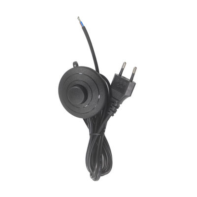Cavo di alimentazione EU a 2 pin con interruttore a pedale per lampade di sale, 6FT, nero