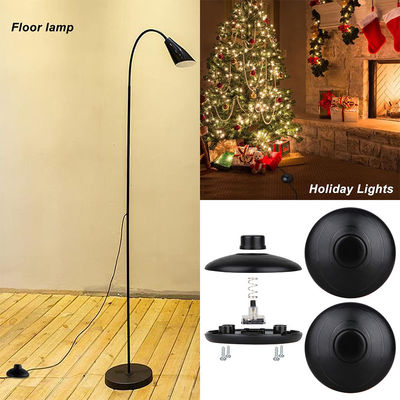 Cavo di alimentazione EU a 2 pin con interruttore a pedale per lampade di sale, 6FT, nero