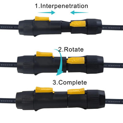 Cable di alimentazione esterno 20A resistente all'acqua 14AWG PowerCon True1 Maschio a Femmina per la luce del palco, eutrik SAC3MX a SAC3FX Cable di alimentazione