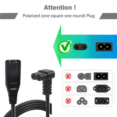 C8 da maschio a femmina corto cavo di alimentazione da 0,6M Figura 8 C7 2 pin Core Ac Nispt 18Awg Plug