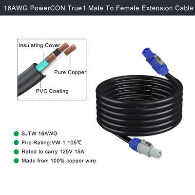 NAC3FCA a NAC3FCB 20A PowerCon True1 Cable SJTW 14AWG