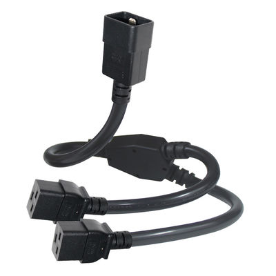 C20 Maschio per bloccare Splitter Cable di estensione 3 Prong Bloccabile doppio cavo di alimentazione C19