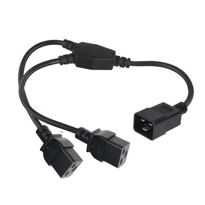 C20 Maschio per bloccare Splitter Cable di estensione 3 Prong Bloccabile doppio cavo di alimentazione C19