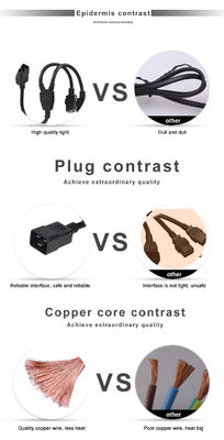 C20 Maschio per bloccare Splitter Cable di estensione 3 Prong Bloccabile doppio cavo di alimentazione C19