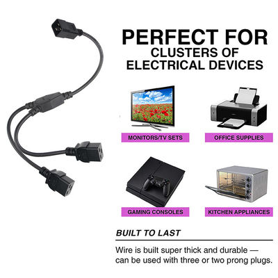 C20 Maschio per bloccare Splitter Cable di estensione 3 Prong Bloccabile doppio cavo di alimentazione C19
