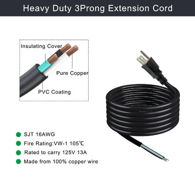 Cavo di alimentazione NEMA 5-15P a 5-15R 0.5m SJT 16AWG 125V 15A