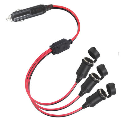 1 maschio a 3 femmine fusoli di estensione del cavo della sigaretta per auto 15A 16AWG filo di alimentazione OEM ODM