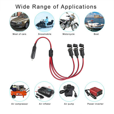 1 maschio a 3 femmine fusoli di estensione del cavo della sigaretta per auto 15A 16AWG filo di alimentazione OEM ODM