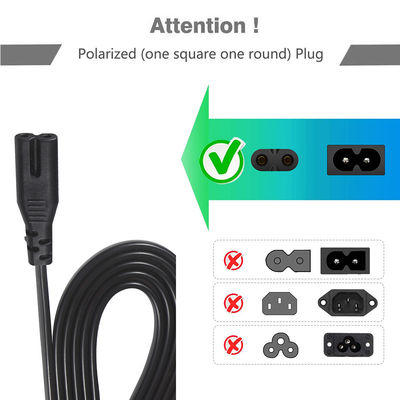 2ft VDE EU 2pin Focket femminile a IEC 60320 C7 Extension Cord