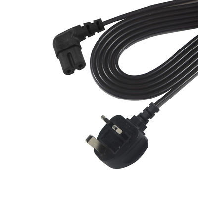 BS Computer Cable AC Right Angle C7 Standard Extension 3 Wire 10A 250V British Power Cord con giacca in PVC e IEC Female End Type