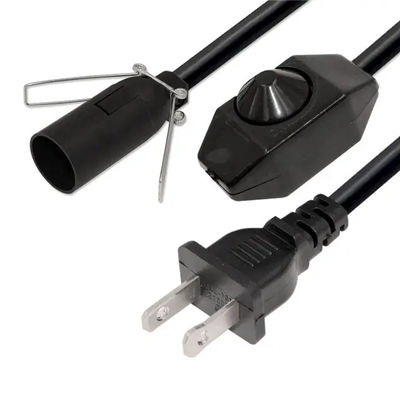 Lampada di ricambio con interruttore in linea Dimmer Us 2 Prong Ac Usa Cordone di alimentazione