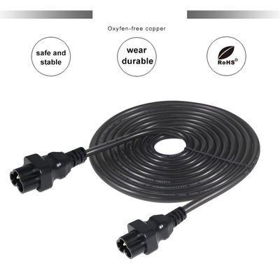 Ritraibile 3 pin Prong estensione porta cavo di alimentazione C6 con C5 femmina