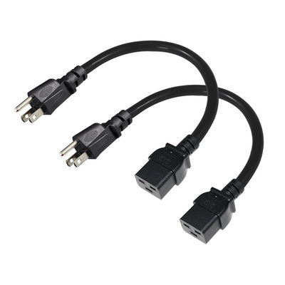 3 pin Sjt con cavo Sjtw Iec 320 C19 a Nema 5-15p 3 pin Lock Ac estensione 5ft 6ft