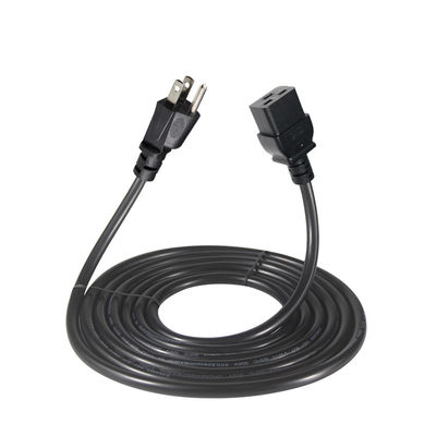 3 pin Sjt con cavo Sjtw Iec 320 C19 a Nema 5-15p 3 pin Lock Ac estensione 5ft 6ft