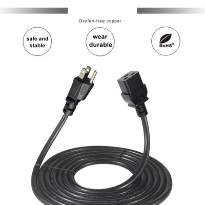 NEMA 5-15P a C19 cavo di alimentazione 6ft 125V PVC giacca