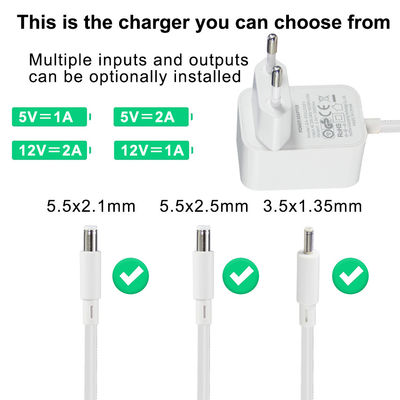1m Lunghezza elettrica 2000Ma Dc Power Cee716 Plug 12V 2A Adaptore a corrente montato a parete con protezione da sovraccarico e cortocircuito