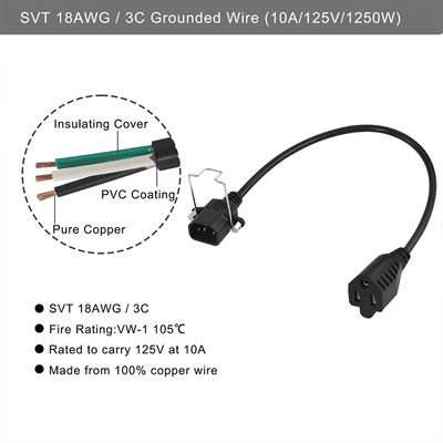 16Awg Nema 515R a Iec320 Iec C14 America Plug Pvc Usa Cordone di alimentazione standard