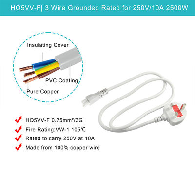 Corde di alimentazione C5 a 3 pin per computer con IEC C5 femminile