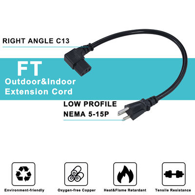 Us Ac 14 Awg Heavy Duty Nero Nema 515P To Iec320 C13 3 Ft Apparecchio per la casa