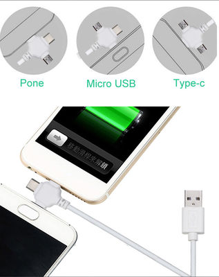 Cavo di ricarica USB 3-in-1 certificato CE con ricarica rapida 15W