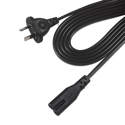 AU 2P Collegamento a IEC60320 C7 Cordone di alimentazione SAA certificato 250V 7.5A Cavo piatto PVC Jacket Rame puro per computer portatili / elettrodomestici