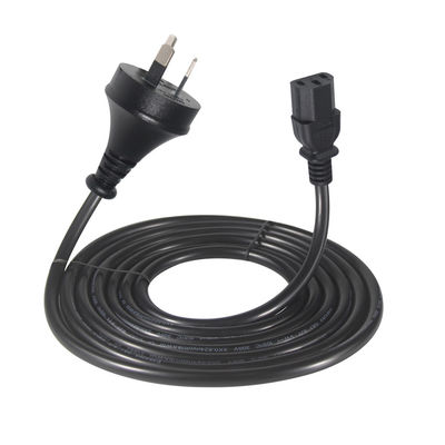 SAA Certified AU 2-Pin Plug to IEC C13 Power Cord, 250V 10A H05VV-F 3x0.75mm2 Rame puro per PC/Server/Apparecchi domestici