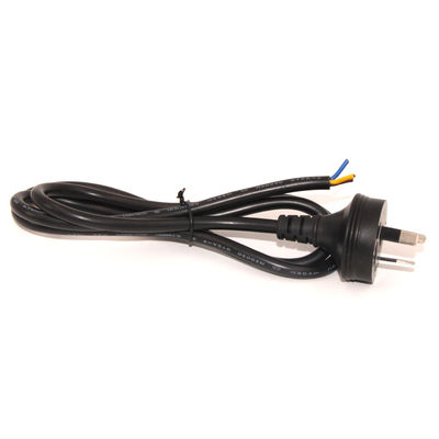 SAA Certified AU 2-Pin Plug to Stripped & Tined Power Cord H03VV-F 2x0.75mm2 PVC Jacket Bare Copper Conductor per elettrodomestici/uso industriale