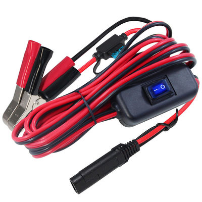 Sae Cable di estensione del cavo di ricarica con 12v on off Switch 14awg to Alligator Clip 2pin Quick Battery Battery Clamps