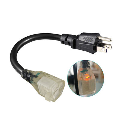 NEMA 5-15P a 5-15R 18AWG cavo di alimentazione nero 1.8M SVT SJT