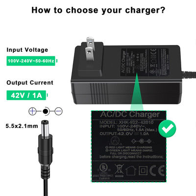 100-240V AC a DC 12V/24V Adaptore per scooter a ricarica rapida con protezione da sovraccarico per scooter elettrici / biciclette elettriche / dispositivi di mobilità