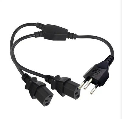 Cable di alimentazione C13 a tre punte e rettilineo di tipo industriale nero impermeabile per computer/server