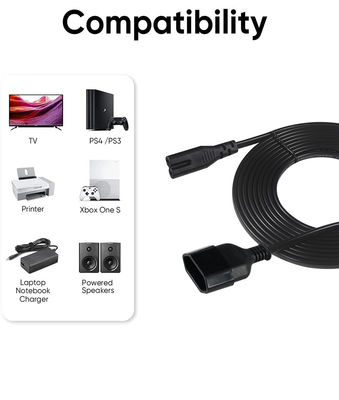 EU Schuko to IEC C7 Power Cord 2.5A 250V for Laptops Printers