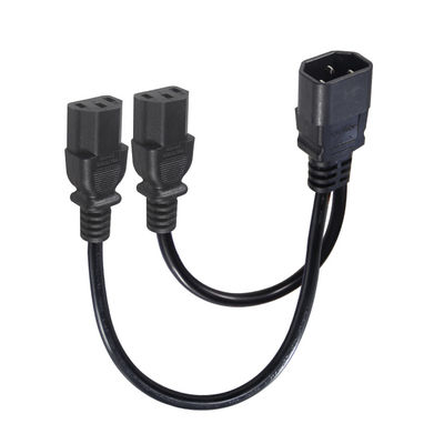 16AWG C14 a 2xC13 cavo di alimentazione per server/apparecchiature industriali 300V 10A RoHS certificato 3 spine