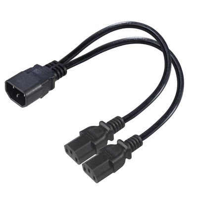 16AWG C14 a 2xC13 cavo di alimentazione per server/apparecchiature industriali 300V 10A RoHS certificato 3 spine