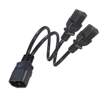 16AWG C14 a 2xC13 cavo di alimentazione per server/apparecchiature industriali 300V 10A RoHS certificato 3 spine