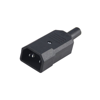 Corde di collegamento ad alta corrente a tre punte IEC 60320 C14 con ritardatore di fiamma V0 per rack server/cavi di alimentazione per computer 10A 250V 105°C