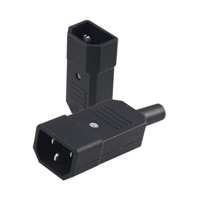Corde di collegamento ad alta corrente a tre punte IEC 60320 C14 con ritardatore di fiamma V0 per rack server/cavi di alimentazione per computer 10A 250V 105°C