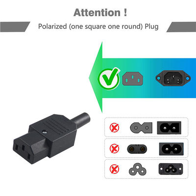 Cavo di alimentazione IEC 60320 C13 18AWG 3M 250V 10A Certificato CE RoHS