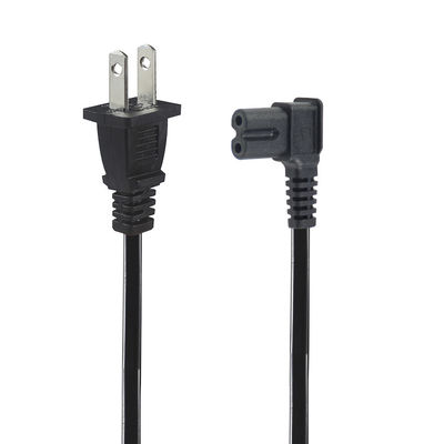 Corde di alimentazione US 2 pin a C7 per elettronica domestica / ufficio con 125V 10A 1.5M