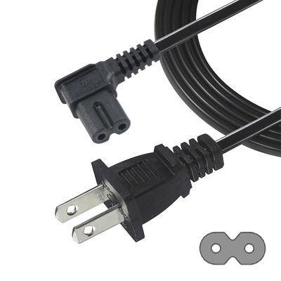 Corde di alimentazione US 2 pin a C7 per elettronica domestica / ufficio con 125V 10A 1.5M